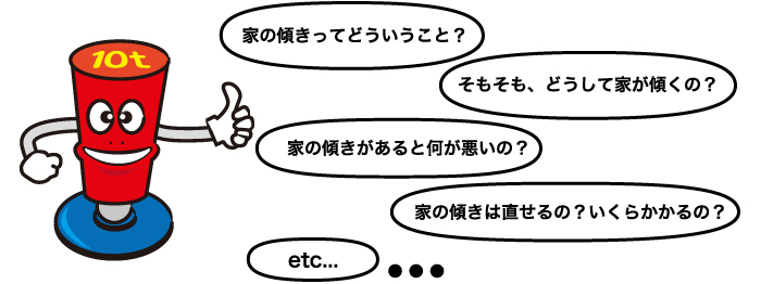 家の傾きってどういうこと？そもそも、どうして家が傾くの？家の傾きがあると何が悪いの？家の傾きは直せるの？いくらかかるの？etc...