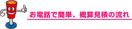 お電話で簡単、概算見積の流れ